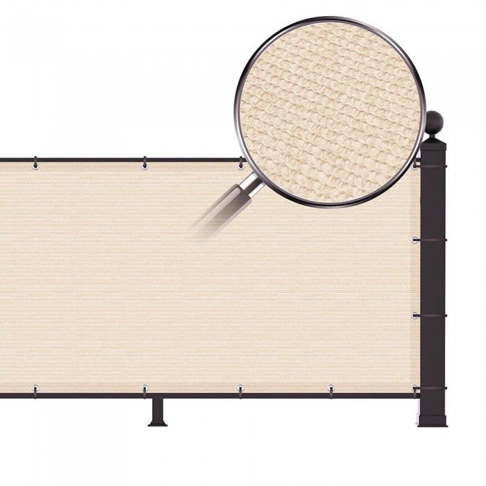 Διαχωριστικό Δίχτυ Μπαλκονιού 160gr/m² Εκρού 0,90x6m GRASHER Με Κρίκους 104004