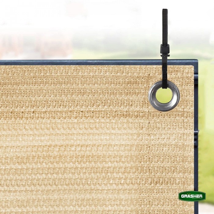 Διαχωριστικό Δίχτυ Μπαλκονιού 160gr/m² Εκρού 0,90x6m GRASHER Με Κρίκους 104004