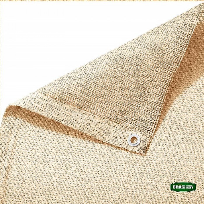 Διαχωριστικό Δίχτυ Μπαλκονιού 160gr/m² Εκρού 0,90x6m GRASHER Με Κρίκους 104004