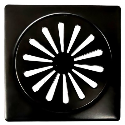 Σχάρα Δαπέδου Μπάνιου Στρογγυλή Μαύρη12x12 Interflex 147701 