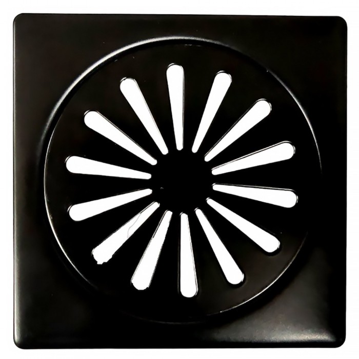 Σχάρα Δαπέδου Μπάνιου Στρογγυλή Μαύρη12x12 Interflex 147701