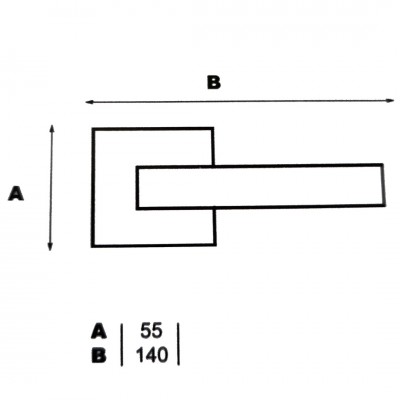 Πόμολο πόρτας Αλουμίνιο - Χειρολαβή με Ροζέτα σε Χρώμα Ματ Νίκελ R12-37 Deco 55x140mm