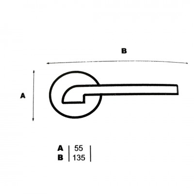 Πόμολο πόρτας Αλουμίνιο - Χειρολαβή με Ροζέτα σε Χρώμα Ματ Νίκελ R33-37 Deco 55x135mm