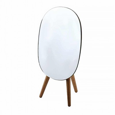 Επιτραπέζιος Καθρέφτης Μπάνιου με Ξύλινα Πόδια 14 × 2,8 × 24 cm ALESIA 20862