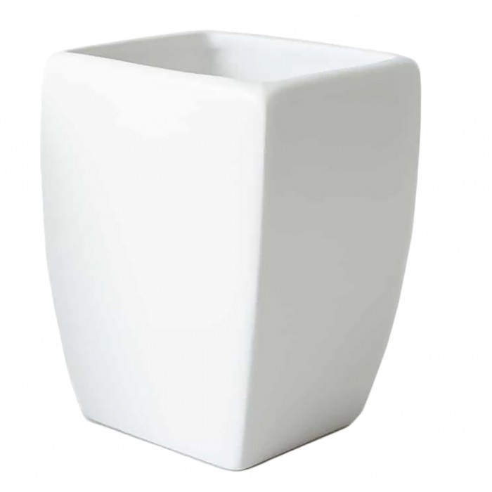 Επικαθήμενη Ποτηροθήκη Μπάνιου 7,5 × 7,5 × 10 cm Τ ΤΗΑΙ 21775 ΛΕΥΚΟ