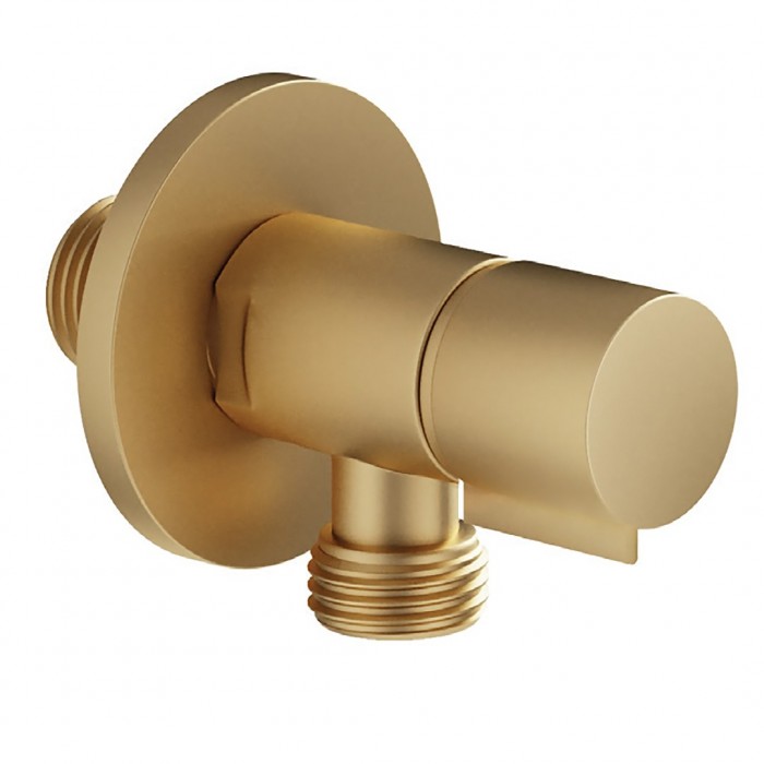 Διακόπτης Γωνιακός Μισόστροφος Στρογγυλός 1/2” Χρυσό ματ 097521