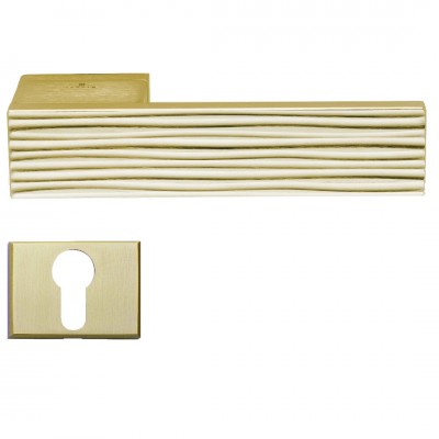 Πόμολα Πόρτας (Μονό ή Ζεύγος) Χειρολαβή με Ροζέτα Bespoke ILAVIO 2756 Brass Material BRASS MAT 15