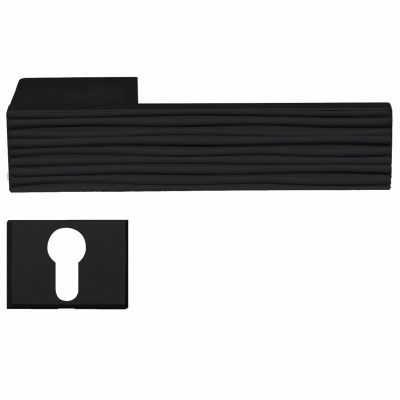 Πόμολα Πόρτας (Μονό ή Ζεύγος) Χειρολαβή με Ροζέτα Bespoke ILAVIO 2756 Brass Material BLACK SOFT TOUCH 86