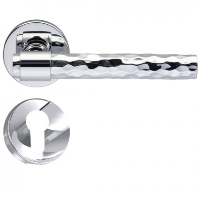 Πόμολα Πόρτας (Μονό ή Ζεύγος) Χειρολαβή με Ροζέτα Bespoke ILAVIO 2761 Brass Material POLISHED CHROME 16