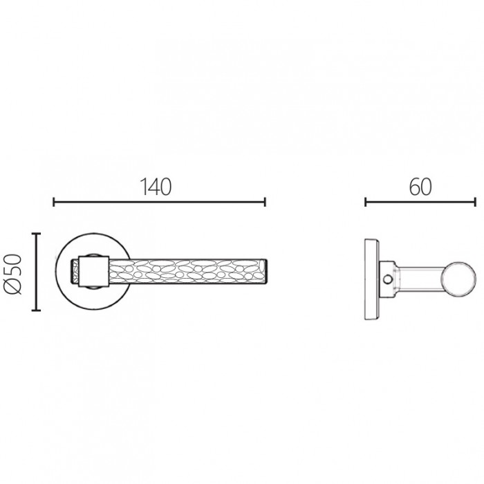 Πόμολα Πόρτας (Μονό ή Ζεύγος) Χειρολαβή με Ροζέτα Bespoke ILAVIO 2761 Brass Material BRONZE 04