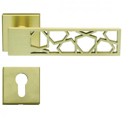 Πόμολα Πόρτας (Μονό ή Ζεύγος) Χειρολαβή με Ροζέτα Bespoke ILAVIO 2866 Brass Material BRASS MAT 15