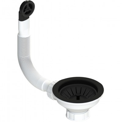 Βαλβίδα Νεροχύτη με Υπερχείλιση 3 1/2'', Black Matt 351-670-400