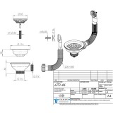 Βαλβίδα Νεροχύτη με Υπερχείλιση 3 1/2'', Black Matt 351-670-400
