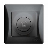 Ρεοστάτης Απλός (dimmer) 500W με Πλαίσιο Μαύρος HSERIES LINEME 50-00110-2