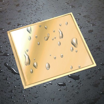 Σχάρα Ντους Ανοξείδωτη Δαπέδου 15x15cm Inox DU-699050 ΧΡΥΣΟ 304 & Σχάρα AISI 304 (Αναστρεφόμενη) με Πλευρική έξοδο Φ50 