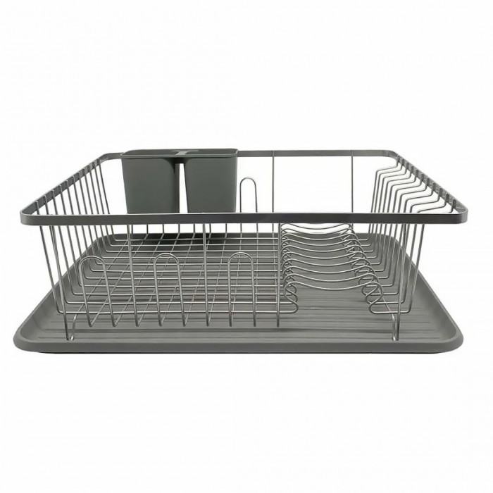 ​​​​​​​Πιατοθήκη Silver-Grey Ankor 43x32x14,5cm 800339