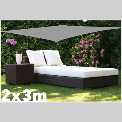 Πανί Σκίασης 2x3m 200gr/m2 Γκρι με 4 Κρίκους Ankor 831678