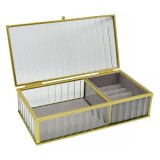 Κουτί Αποθήκευσης Κοσμημάτων Γυάλινο με Χρυσό Πλαίσιο 20x10x5εκ. ANKOR 835331