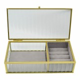 Κουτί Αποθήκευσης Κοσμημάτων Γυάλινο με Χρυσό Πλαίσιο 20x10x5εκ. ANKOR 835331