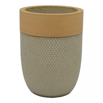 Ποτηροθήκη Πολυεστερική Μπέζ με Ανάγλυφη Υφή 10x7,4x7,4εκ. ANKOR 835607