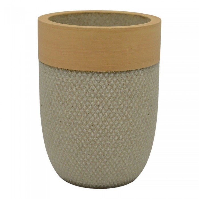 Ποτηροθήκη Πολυεστερική Μπέζ με Ανάγλυφη Υφή 10x7,4x7,4εκ. ANKOR 835607