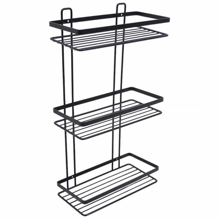 Ραφιέρα Μπάνιου Μεταλλική 3 θέσεων Μαύρο 25x12x46εκ. ANKOR 835775