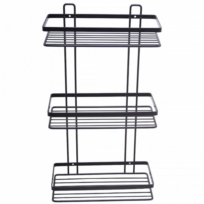 Ραφιέρα Μπάνιου Μεταλλική 3 θέσεων Μαύρο 25x12x46εκ. ANKOR 835775