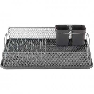 ​​​​​​​Πιατοθήκη Μεταλλική με Γκρί Δίσκο 43x31x11 εκ. ANKOR 840205