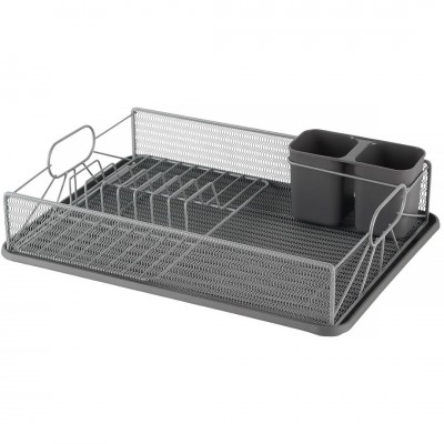 ​​​​​​​Πιατοθήκη Μεταλλική με Γκρί Δίσκο 43x31x11 εκ. ANKOR 840205