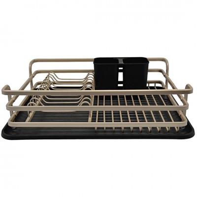 ​​​​​​​Πιατοθήκη Αλουμινίου σε Σαμπανιζέ Χρώμα με Μαύρο Δίσκο 45,5x30,3x12,8εκ. ANKOR 835768