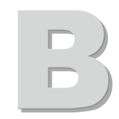 Γράμμα Κατοικιών Αυτοκόλλητο ''Β'' 80 x 64 mm., Λευκό Ματ απο Πλαστικό Darvin 