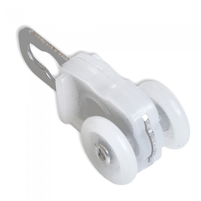 Παραμάνες κουρτίνας με Ροδάκι και Μεταλλικό Κρίκο σε Χρώμα Λευκό 30τεμ