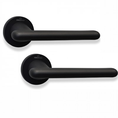 Πόμολα πόρτας Πλαστικά (2τεμάχια Ζεύγος) CEBI χειρολαβή με ροζέτα MP67 Μαύρο Ματ