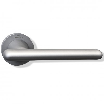 Πόμολο πόρτας Πλαστικό (1τεμάχιο Μονό) CEBI χειρολαβή με ροζέτα MP05 Ασημί