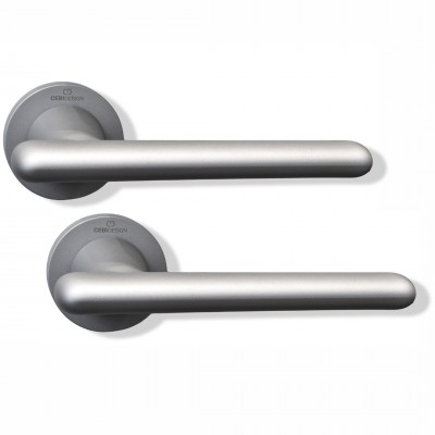 Πόμολα πόρτας Πλαστικά (2τεμάχια Ζεύγος) CEBI χειρολαβή με ροζέτα MP05 Ασημί