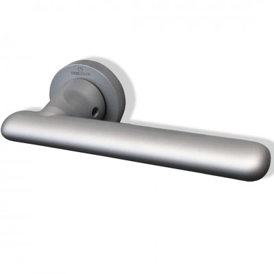 Πόμολο πόρτας Πλαστικό (1τεμάχιο Μονό) CEBI χειρολαβή με ροζέτα MP05 Ασημί