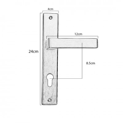 Πόμολο Πόρτας (Μονό ή Ζεύγος) Longevita Xειρολαβή με Πλάκα Α22-S02 σε Ματ Ορείχαλκο