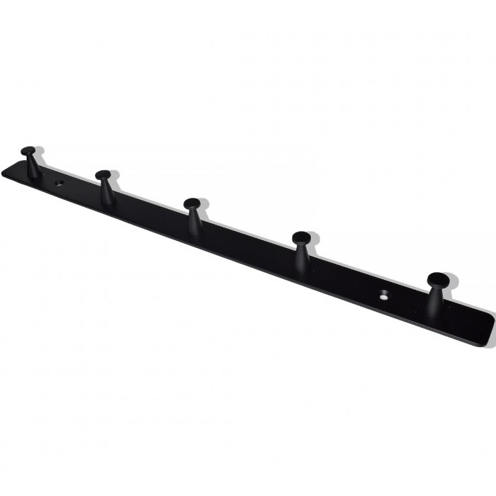 Μαύρη Μεταλλική Κρεμάστρα Tοίχου 5 Θέσεων 38εκ.Μx2.5εκ.Πx2εκ.Υ Νο 300-5 Haus Benchmark-KPE.207