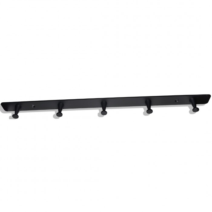 Μαύρη Μεταλλική Κρεμάστρα Tοίχου 5 Θέσεων 38εκ.Μx2.5εκ.Πx2εκ.Υ Νο 300-5 Haus Benchmark-KPE.207