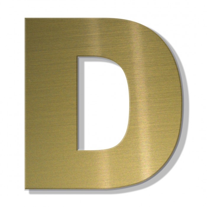 Γράμμα Κατοικιών Αυτοκόλλητο ''D'' 80 x 64 mm., Χρυσό Ματ απο Πλαστικό Darvin