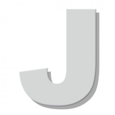 Γράμμα Κατοικιών Αυτοκόλλητο ''J'' 80 x 64 mm., Λευκό Ματ απο Πλαστικό Darvin 
