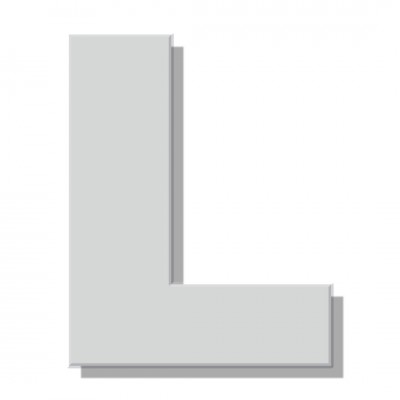 Γράμμα Κατοικιών Αυτοκόλλητο ''L'' 80 x 64 mm., Λευκό Ματ απο Πλαστικό Darvin 