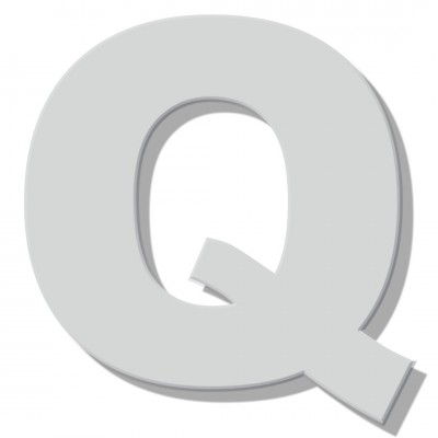 Γράμμα Κατοικιών Αυτοκόλλητο ''Q'' 80 x 64 mm., Λευκό Ματ απο Πλαστικό Darvin 