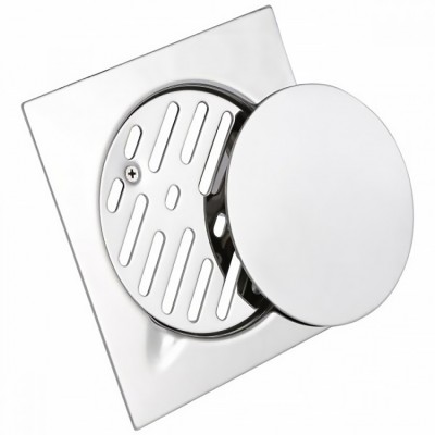 Σχάρα Δαπέδου Μπάνιου Στρογγυλή Ανοξείδωτη με Κάλυμμα 12x12 Χρωμέ  SPHERA Interflex 146786