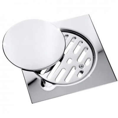 Σχάρα Δαπέδου Μπάνιου Στρογγυλή Ανοξείδωτη με Κάλυμμα 12x12 Χρωμέ  SPHERA Interflex 146786