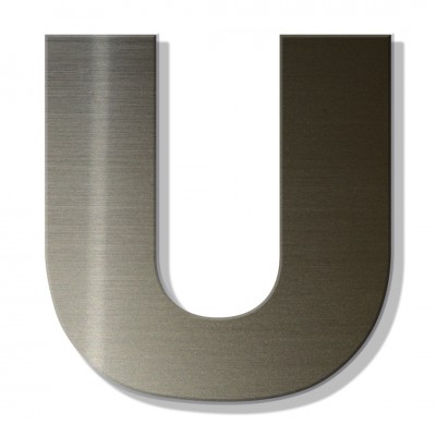 Γράμμα Κατοικιών Αυτοκόλλητο ''U'' 80 x 64 mm., Μπρονζέ απο Πλαστικό Darvin 