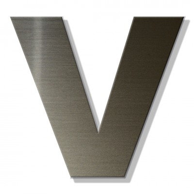 Γράμμα Κατοικιών Αυτοκόλλητο ''V'' 80 x 64 mm., Μπρονζέ απο Πλαστικό Darvin 
