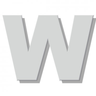 Γράμμα Κατοικιών Αυτοκόλλητο ''W'' 80 x 64 mm., Λευκό Ματ απο Πλαστικό Darvin 