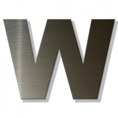Γράμμα Κατοικιών Αυτοκόλλητο ''W'' 80 x 64 mm., Μπρονζέ απο Πλαστικό Darvin 