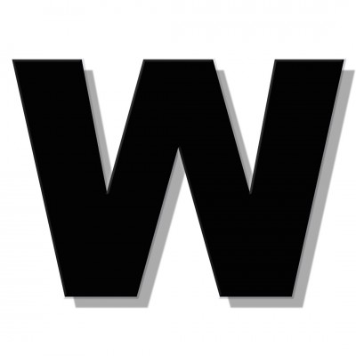 Γράμμα Κατοικιών Αυτοκόλλητο ''W'' 80 x 64 mm., Μαύρο Ματ απο Πλαστικό Darvin 